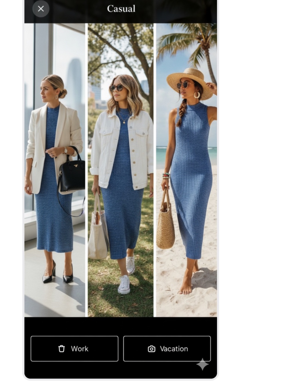 MINKPINK Harper Rib Knit Midi Dress Sapphire Blue Cotton NWT M Sleeveless